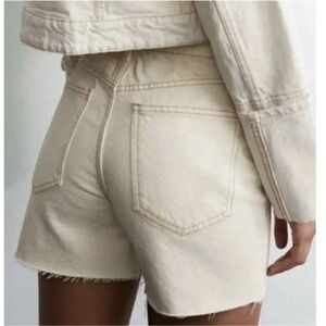 House of Harlow 1960 High Waist Cream Shorts
